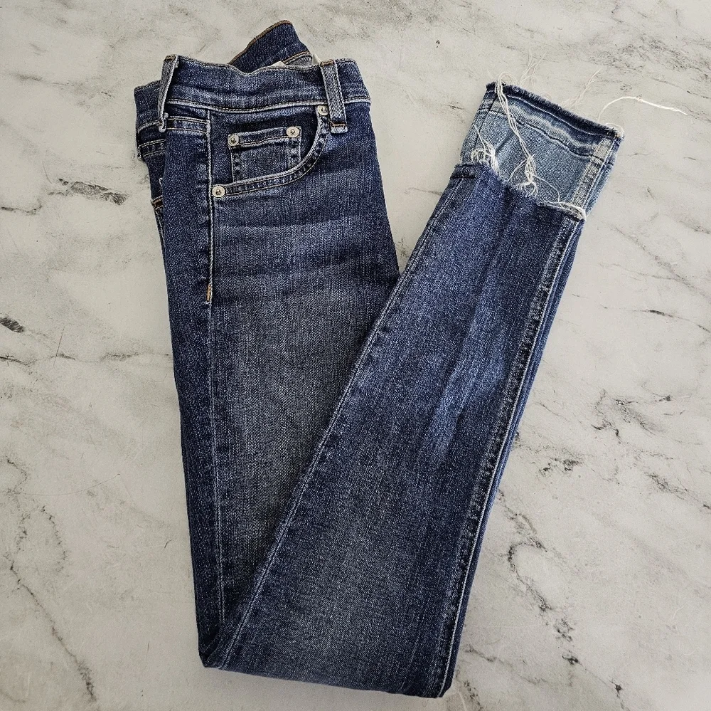 Rag & Bone 10 Inch Ankle Skinny‎ High Rise Blue Jeans 25 Preowned